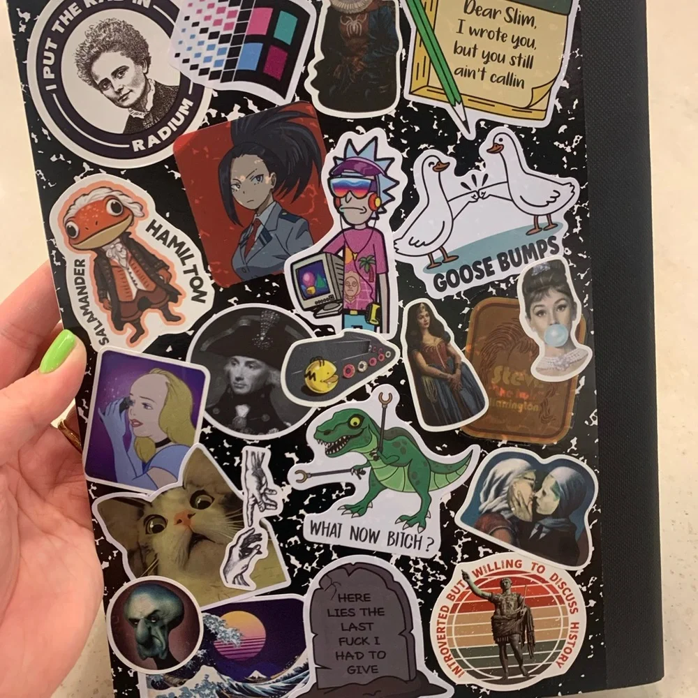 Brand New Sticker-Covered Composition Notebook. One-of-a-Kind